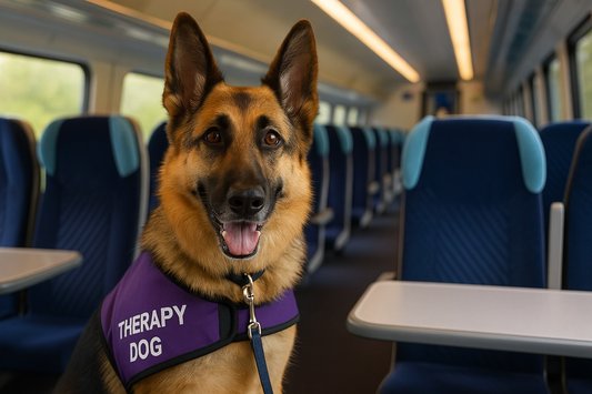 Nya: Een Therapiehond die Stress op Britse Treinen Wegwuift