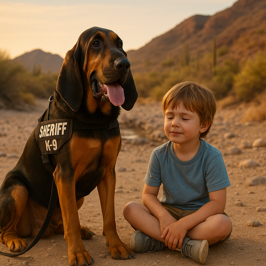 Speurhond Piper redt jongen (5) uit Arizona-woestijn: een redding sensatie.