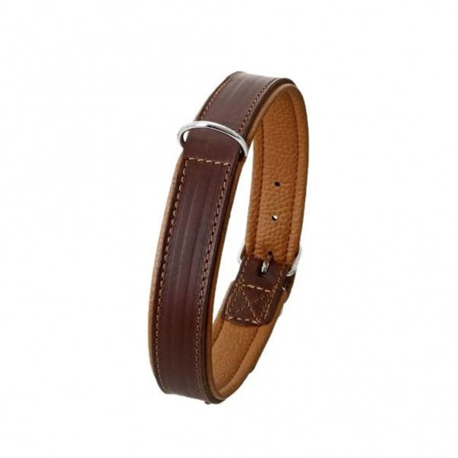 Karlie - Rondo Halsband met voering - Bruin - 20 mm / 47 cm
