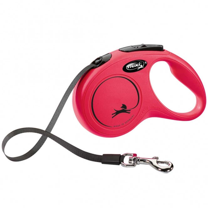 FLEXI Intrekbare Riem - New Classic - 5 m - tot 15 kg - Rood