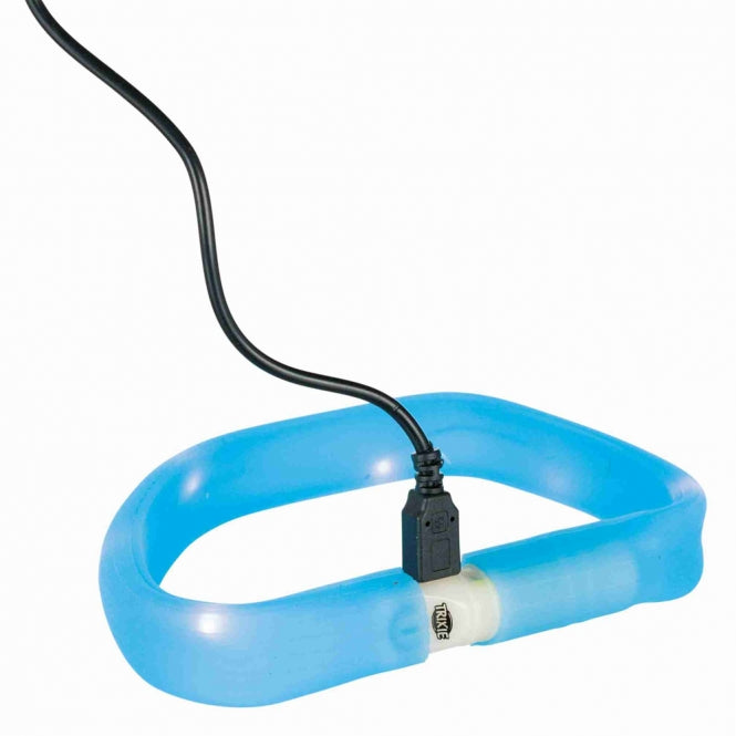 Trixie Flash Lichtbuis USB - extra breed - blauw / 70 cm