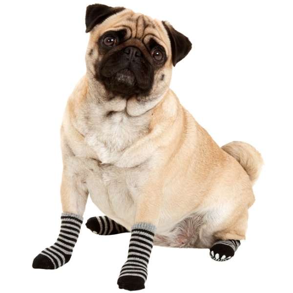 Karlie Doggy Socks hondensokken set van 4 - zwart/grijs - L