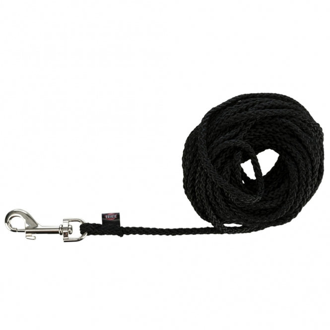 Trixie Sleeplijn van Nylon - zwart, 15 m