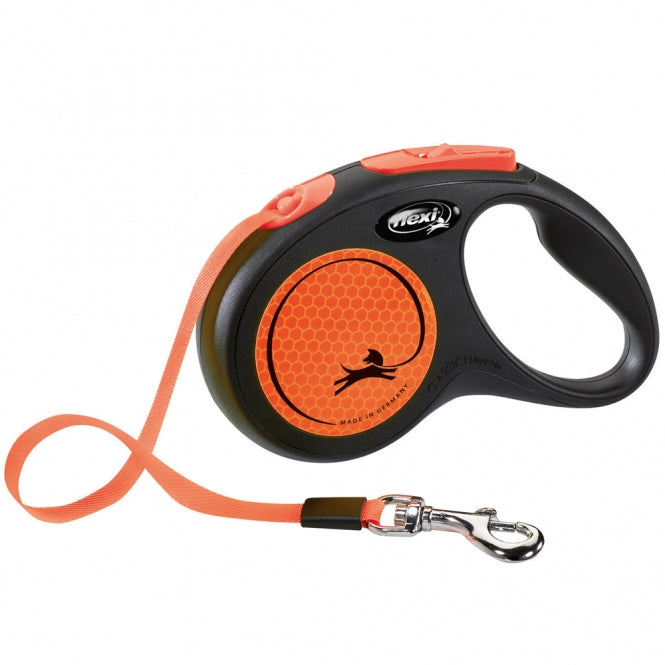 Flexi Classic Neon harnas intrekbare riem - S / Oranje