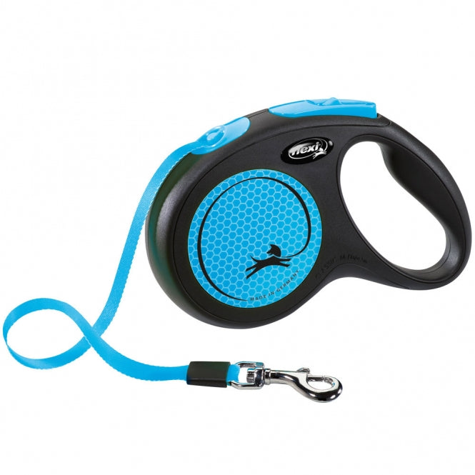 Flexi Classic Neon harnas intrekbare riem - M / Blauw