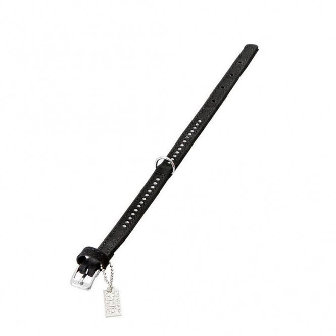 Karlie Buffalo Strass-Halsband - Zwart 1-rijig, 24cm/10mm
