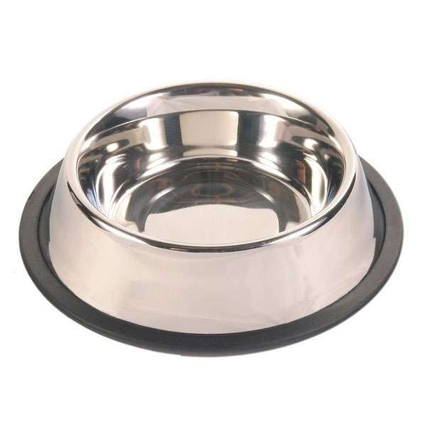 Trixie roestvrijstalen kom met rubberen ring - 1,75 liter