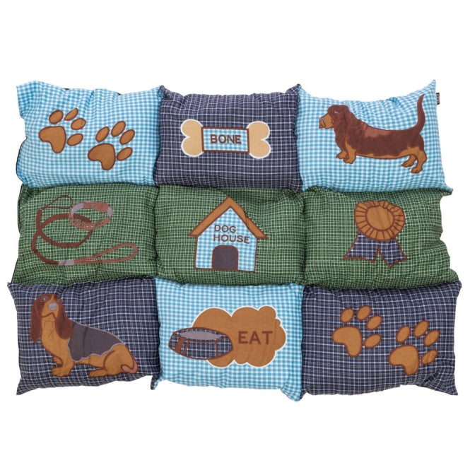 Trixie patchwork deken - blauw/groen - 80 x 55 cm