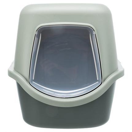 Trixie Be Eco Gerecycled Kattenbak Vico Met Kap Antraciet/Groen