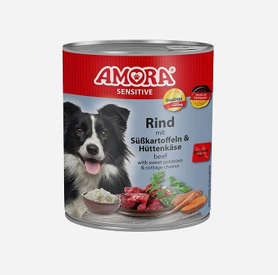 AMORA Dog Sensitive - Rund & Zoete Aardappel 800g