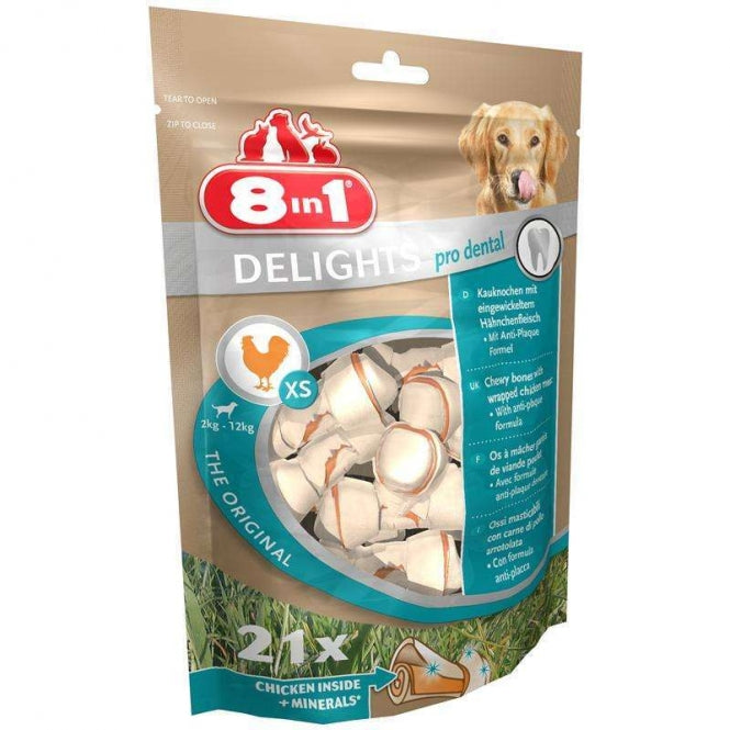 8in1 Dental Delights Zakje - 21 Stuks XS