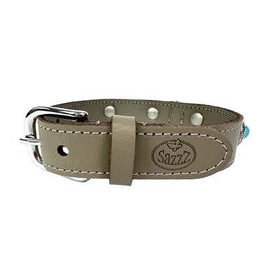 Sazzz Halsband Hond Adventure Stone Classic Leer Taupe