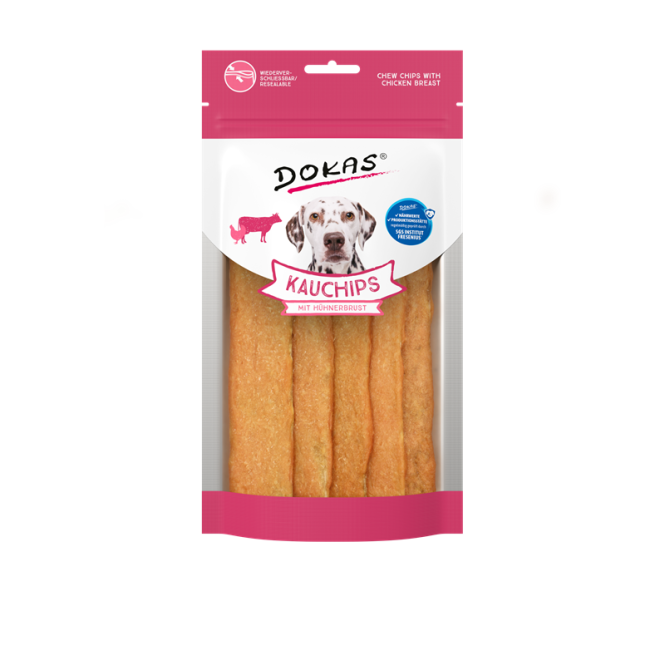 Dokas Hondensnack Kauwchips met Kipfilet 175g