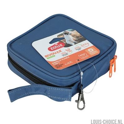Zolux Bvk 2In1 Opvouwbare Voerbak En Drinkbak Blauw