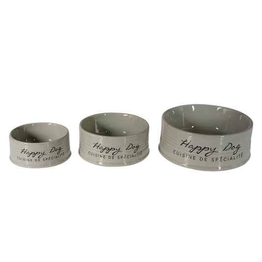 Duvoplus Voerbak Stone Happy Dog - grijs - 1000ml - Ø18,5cm