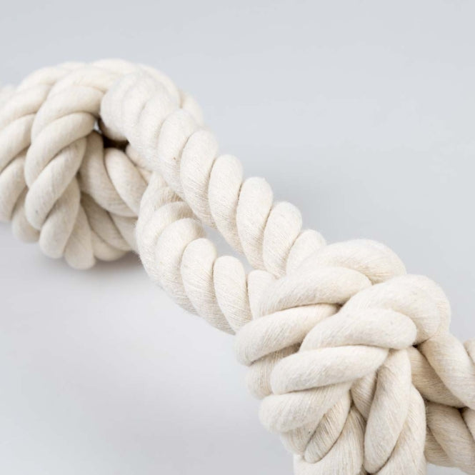 Duvoplus - ECO katoenen touw met 3 knopen en lus - Wit