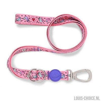 Morso Hondenriem Verstelbaar Gerecycled Sweet Tweet Roze-MORSO-Louis Choice