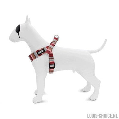 Morso Mini Hondentuig Verstelbaar Gerecycled Skyline Rood / Roze-MORSO-Louis Choice