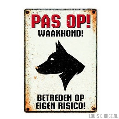 Plenty Gifts Waakbord Blik Waakhond-PLENTY GIFTS-Louis Choice