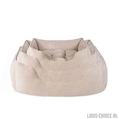 Rosewood 40 Winks Hondenmand Cord Ribstof Beige-ROSEWOOD-Louis Choice