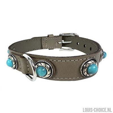 Sazzz Halsband Hond Adventure Stone Classic Leer Taupe-SAZZZ-Louis Choice