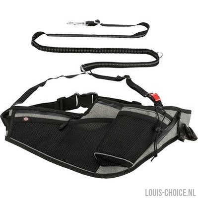 Trixie Joggingriem Met Lijn Grijs / Zwart-TRIXIE-Louis Choice