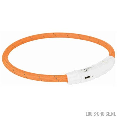 Trixie Lichtgevende Halsband Hond Flash Usb Tpu / Nylon Oranje-TRIXIE-Louis Choice