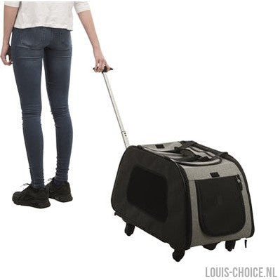 Trixie Reismand Trolley Zwart / Lichtgrijs-TRIXIE-Louis Choice