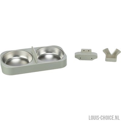 Trixie Voerbak / Drinkbak Dubbel Voor #24347 Kunststof / Rvs Wit-TRIXIE-Louis Choice