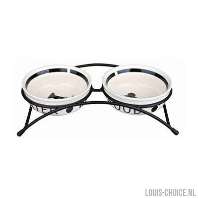 Trixie Voerbak / Drinkbak Set Eat On Your Feet Wit / Zwart-TRIXIE-Louis Choice