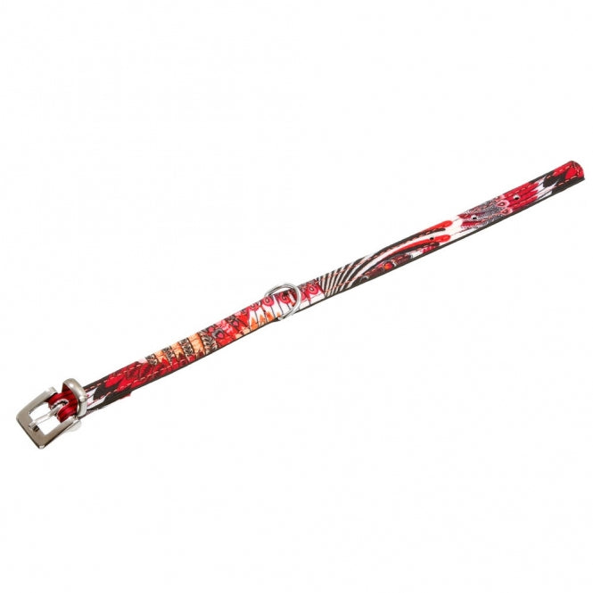 Karlie Halsband Pauw - rood/zwart - 27 cm / 10 mm
