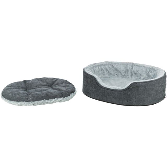 Trixie Vital Bed Lino Soft, ovaal - grijs/lichtgrijs - 110 x 92 cm