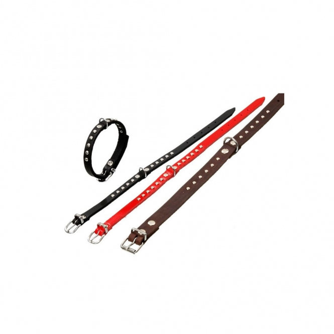 Karlie RONDO Halsband met Sierklinknagels - Bruin - 52cm / 20mm