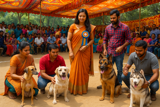 Honden op het Courtallam's Saral-festival