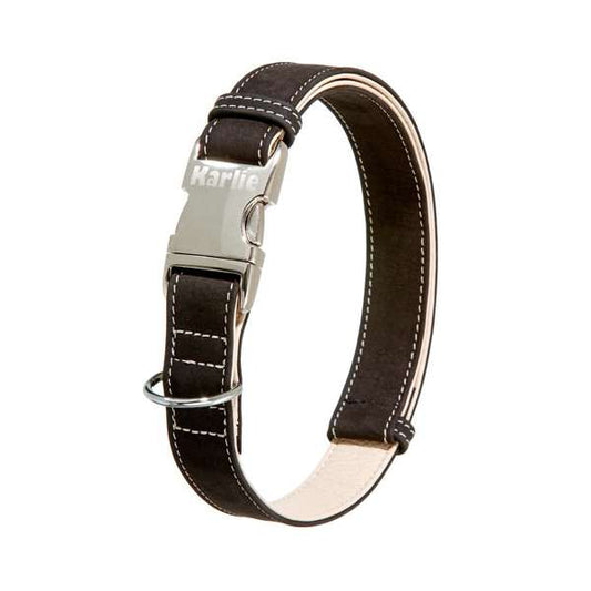Karlie Buffalo Ultra Halsband - Zwart/Hellbeige - 25 mm / 45-65 cm