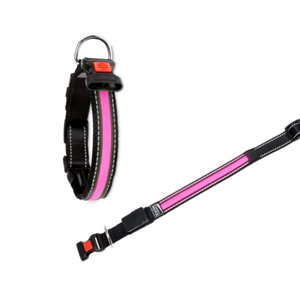 Karlie Flamingo oLED Halsband met USB Oplader - Roze - 58,5-65 cm