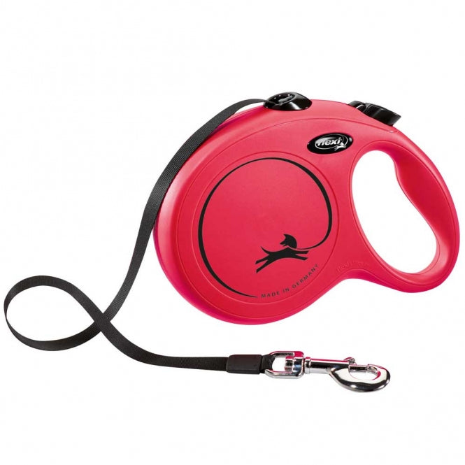 FLEXI intrekbare riem CLASSIC - 8m, tot 50kg - rood