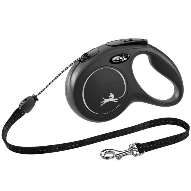 FLEXI Rollijn New CLASSIC Touw - 5m, tot 20kg - Zwart