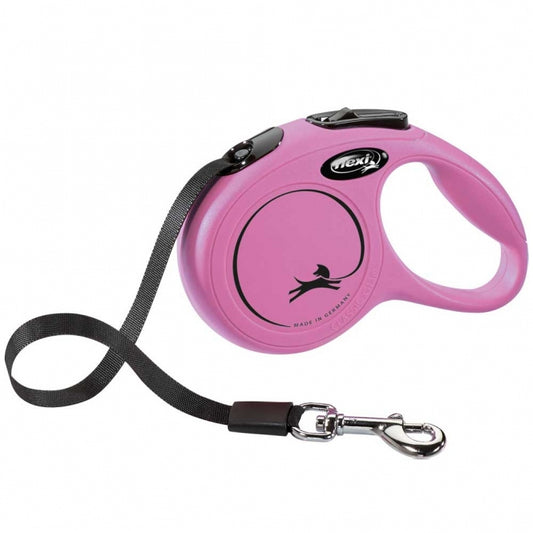 FLEXI - Intrekbare riem - New CLASSIC - 3m, tot 12kg - Roze