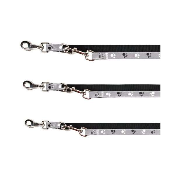 Trixie Verlengingslijn Silver Reflect - Pootjes-motief - 2 m / 15 mm