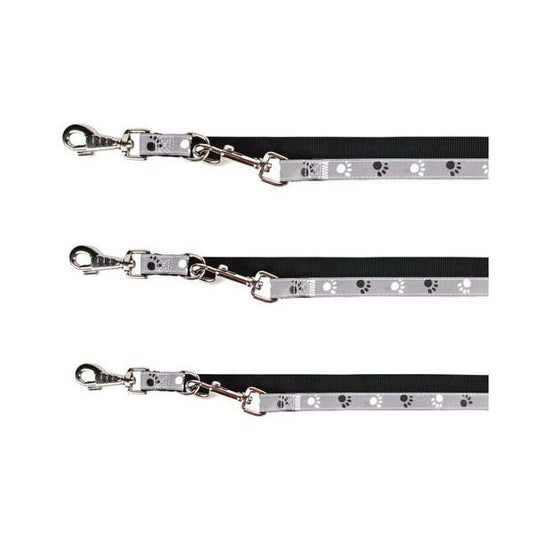 Trixie Verlengingslijn Silver Reflect - Pootjes-motief - 2 m / 15 mm