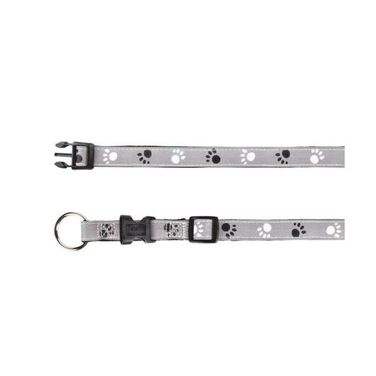 Trixie Halsband Silver Reflect - Pootjes-motief - 22-35 cm / 15mm