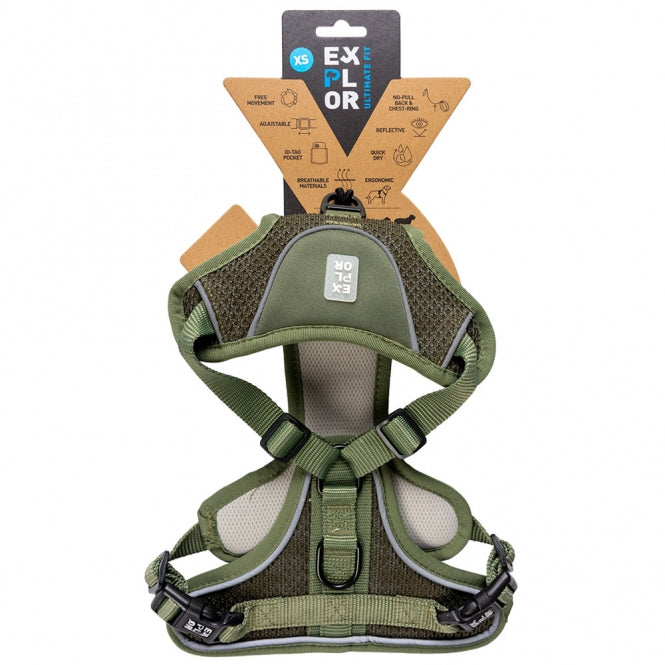 Duvoplus - EXPLOR Ultimate Fit - No-Pull- Harnas - Undercover Green - XS - 28-37cm - 32-43cm