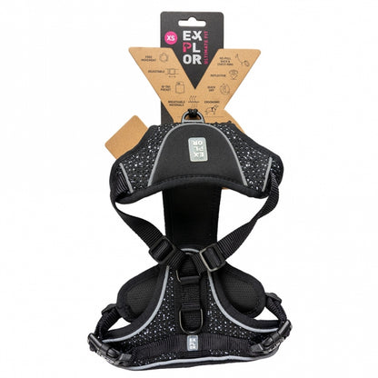 Duvoplus - EXPLOR Ultimate Fit No-Pull-Harnas - Graniet zwart - XS - 28-37cm - 32-43cm