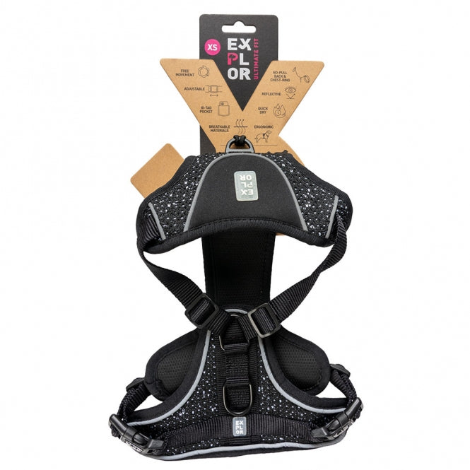 Duvoplus - EXPLOR Ultimate Fit No-Pull-Harnas - Graniet zwart - M - 40-49cm - 49-65cm
