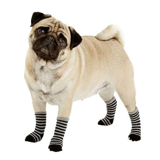 Karlie Doggy Socks hondensokken set van 4 - zwart/grijs - M