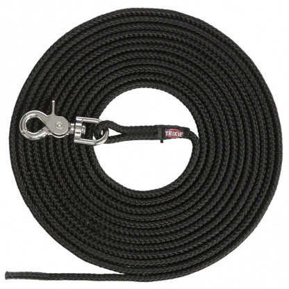 Trixie Sleeplijn, rond van Zeiltouw met Trigger Snap Hook - zwart - 5 m