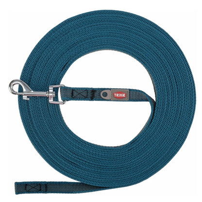 Trixie - Sleeplijn - met rubber bekleed - Petrol - 5 m/15 mm