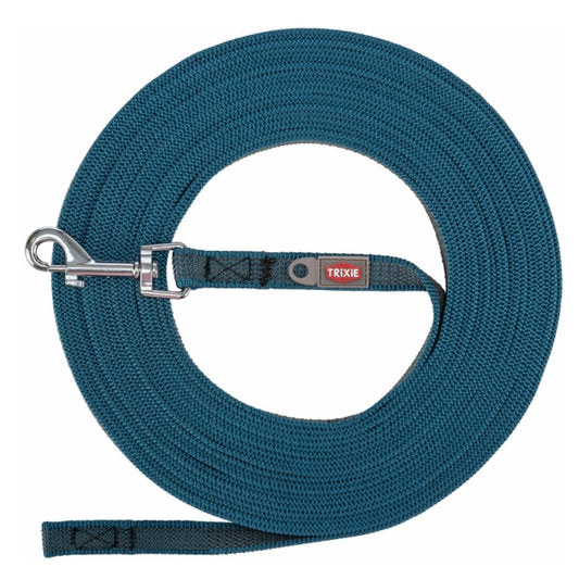 Trixie - Sleeplijn - met rubber bekleed - Petrol - 5 m/15 mm