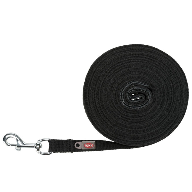 Trixie Sleeplijn, 10 m / 20 mm, zwart